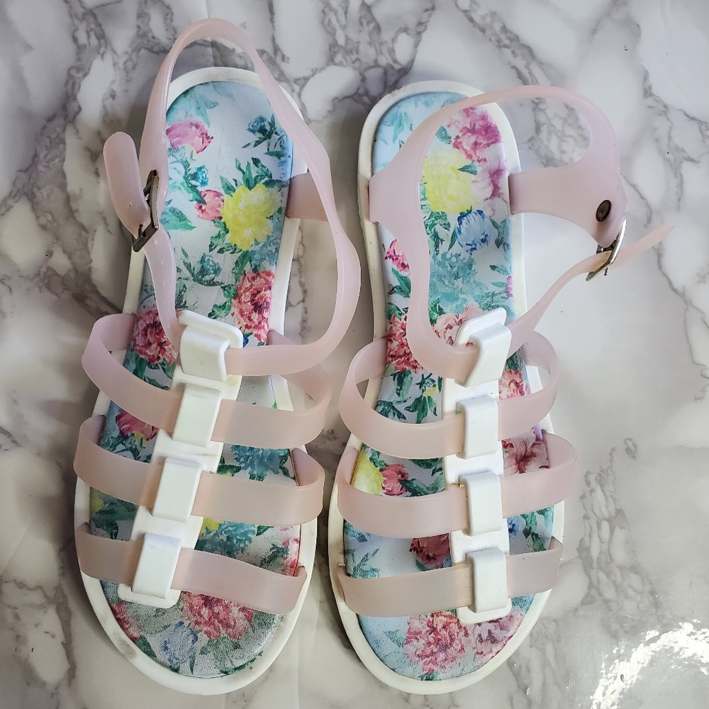 Call It Spring Pink Gladiator Jelly Sandals 7.5